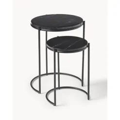 Set 2 Tavolini In Marmo Ella