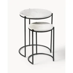 Set 2 Tavolini In Marmo Ella