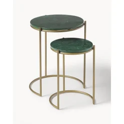 Set 2 Tavolini In Marmo Ella