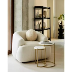 Set 2 Tavolini In Marmo Ella