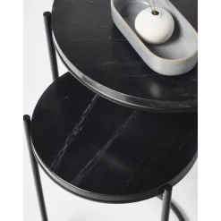 Set 2 Tavolini In Marmo Ella