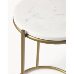 Set 2 Tavolini In Marmo Ella