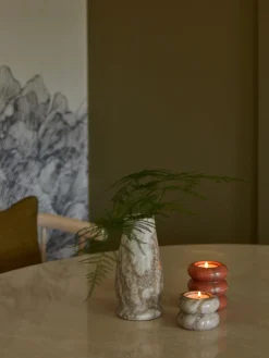 Set Portacandele In Marmo 2 In 1 Orta