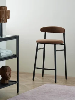 Sgabello Alto In Velluto Doggi