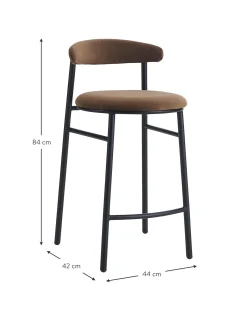 Sgabello Alto In Velluto Doggi