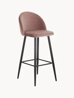 Sgabello Alto Rosa Amy In Velluto