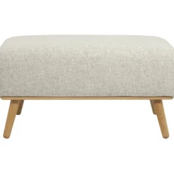 Sgabello Con Rivestimento In Lana E Piedini In Legno Archie