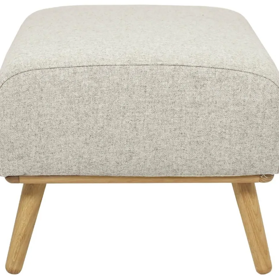Sgabello Con Rivestimento In Lana E Piedini In Legno Archie