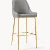 Sgabello Cucina In Velluto Grigio Ava