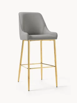 Sgabello Cucina In Velluto Grigio Ava