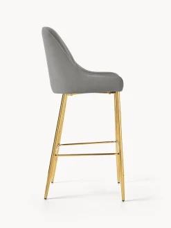 Sgabello Cucina In Velluto Grigio Ava