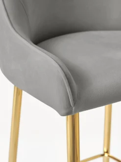 Sgabello Cucina In Velluto Grigio Ava
