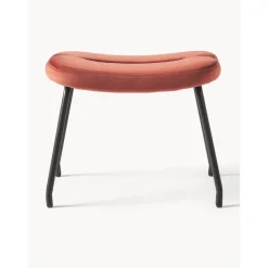 Sgabello Imbottito In Velluto Con Gambe In Metallo Wing