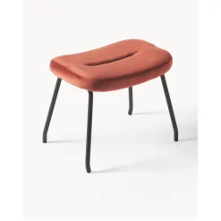 Sgabello Imbottito In Velluto Con Gambe In Metallo Wing