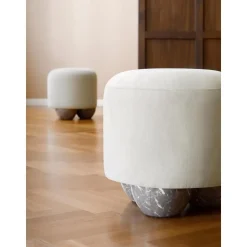 Sgabello Imbottito Lino