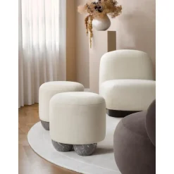 Sgabello Imbottito Lino