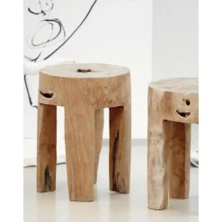 Sgabello In Legno Di Teak Java