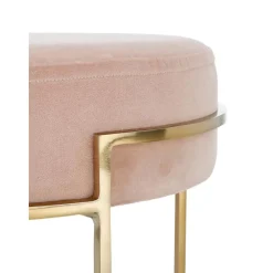 Sgabello In Velluto Con Struttura In Metallo Madeleine