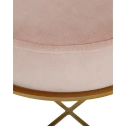 Sgabello In Velluto Con Struttura In Metallo Madeleine