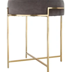 Sgabello In Velluto Con Struttura In Metallo Madeleine