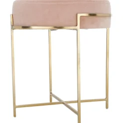 Sgabello In Velluto Con Struttura In Metallo Madeleine