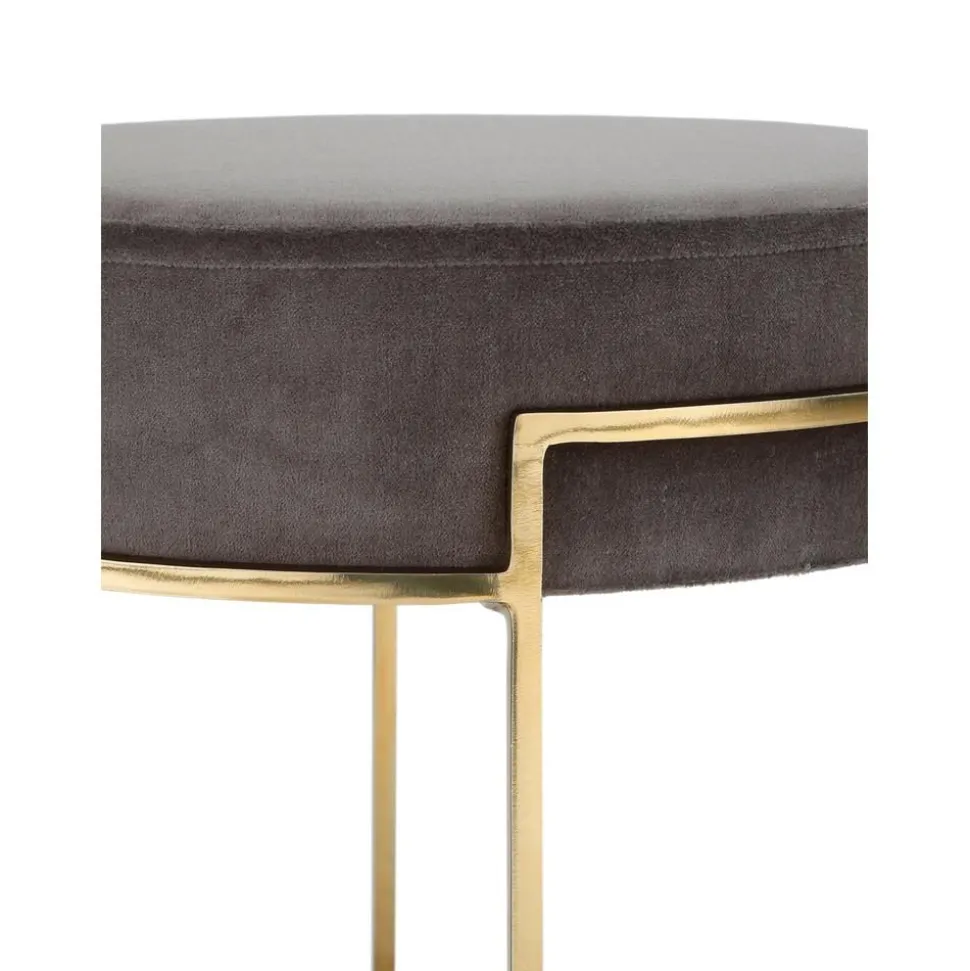 Sgabello In Velluto Con Struttura In Metallo Madeleine