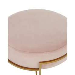 Sgabello In Velluto Con Struttura In Metallo Madeleine