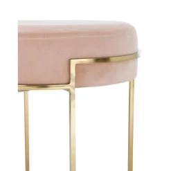 Sgabello In Velluto Con Struttura In Metallo Madeleine