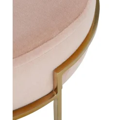 Sgabello In Velluto Con Struttura In Metallo Madeleine