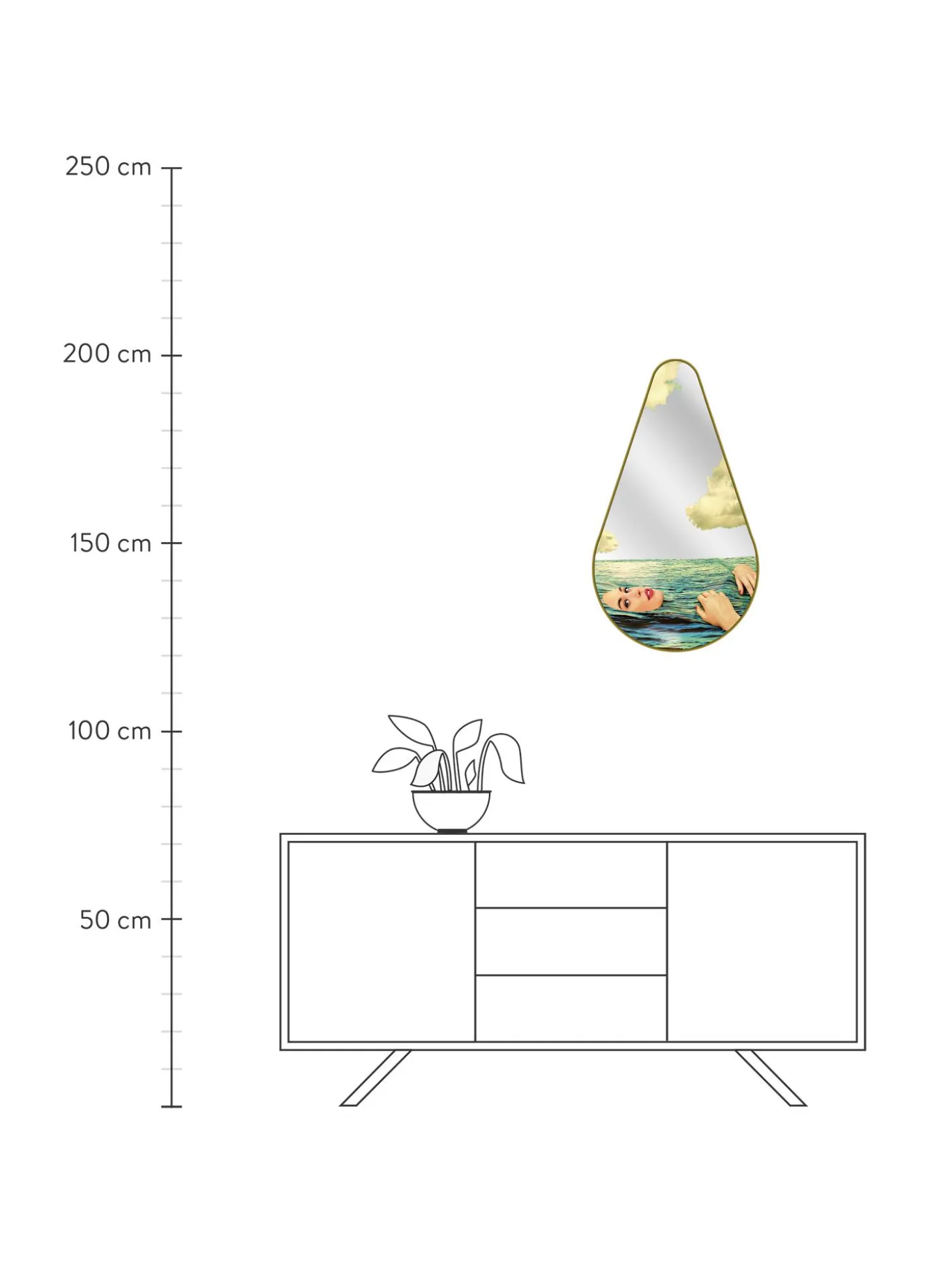 Specchio Da Parete Di Design Sea Girl