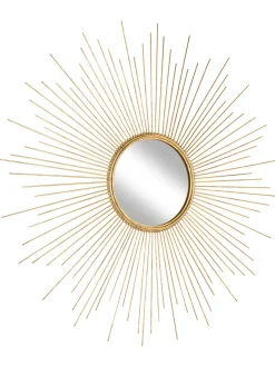 Specchio Da Parete In Metallo Dorato Ella