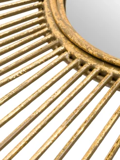 Specchio Da Parete In Metallo Dorato Ella