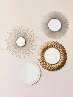 Specchio Da Parete In Metallo Dorato Ella