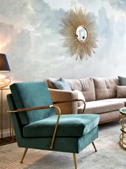 Specchio Da Parete In Metallo Dorato Ella