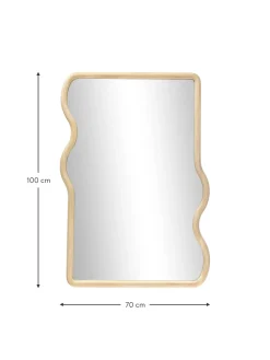 Specchio Da Parete Ondulato In Legno Stream