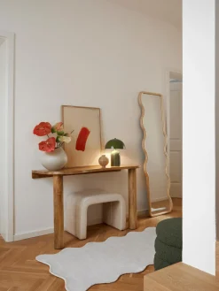 Specchio Da Parete Ondulato In Legno Stream