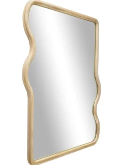 Specchio Da Parete Ondulato In Legno Stream