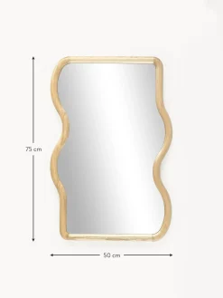 Specchio Da Parete Ondulato In Legno Stream