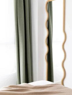 Specchio Da Parete Ondulato In Legno Stream