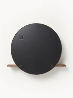 Specchio Da Parete Rotondo Con Mensola In Legno Aaron