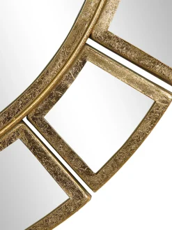 Specchio Da Parete Rotondo Con Cornice Dorata Dinus