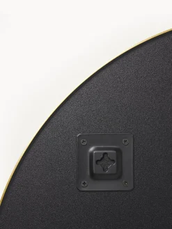 Specchio Da Parete Rotondo Con Mensola In Legno Aaron