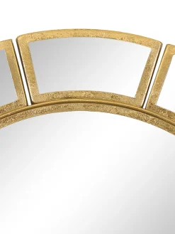 Specchio Da Parete Rotondo Con Cornice Dorata Dinus