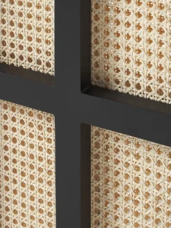 Specchio Da Terra Con Paravento In Rattan Aura