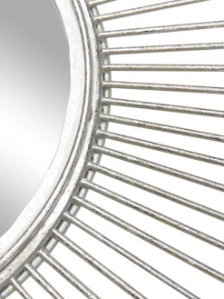 Specchio Decorativo Con Cornice In Metallo Argentato Ella