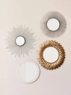 Specchio Decorativo Con Cornice In Metallo Argentato Ella