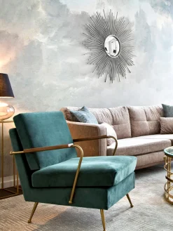 Specchio Decorativo Con Cornice In Metallo Argentato Ella