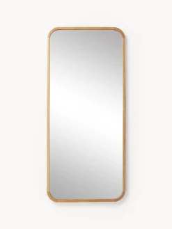 Specchio Grande Angolare Da Appoggio Con Cornice In Legno Di Quercia Levan