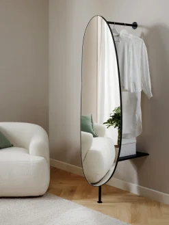 Specchio Moderno Da Parete Con Ripiano In Metallo Ophelia