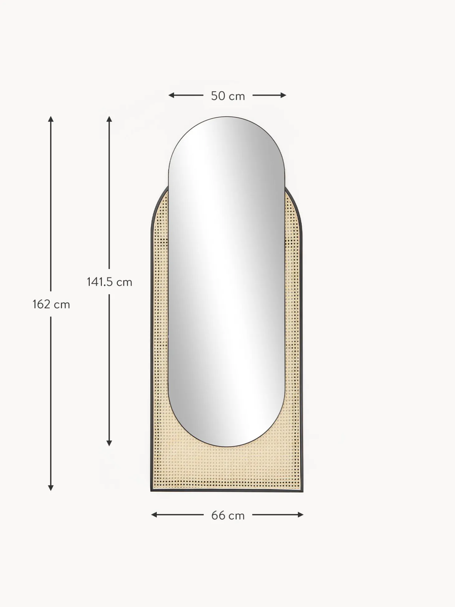 Specchio Ovale Da Parete Con Intreccio Viennese Esma